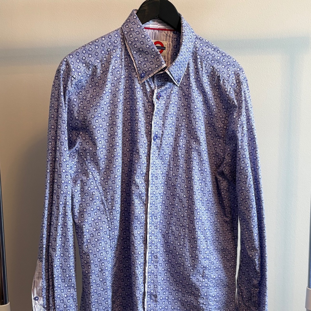 Men's Patterned Long Sleeve Dress Shirt